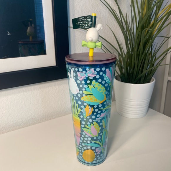 NWT Starbucks Collector Silicone Rabbit Topper Tumbler 24oz - Picture 5 of 5